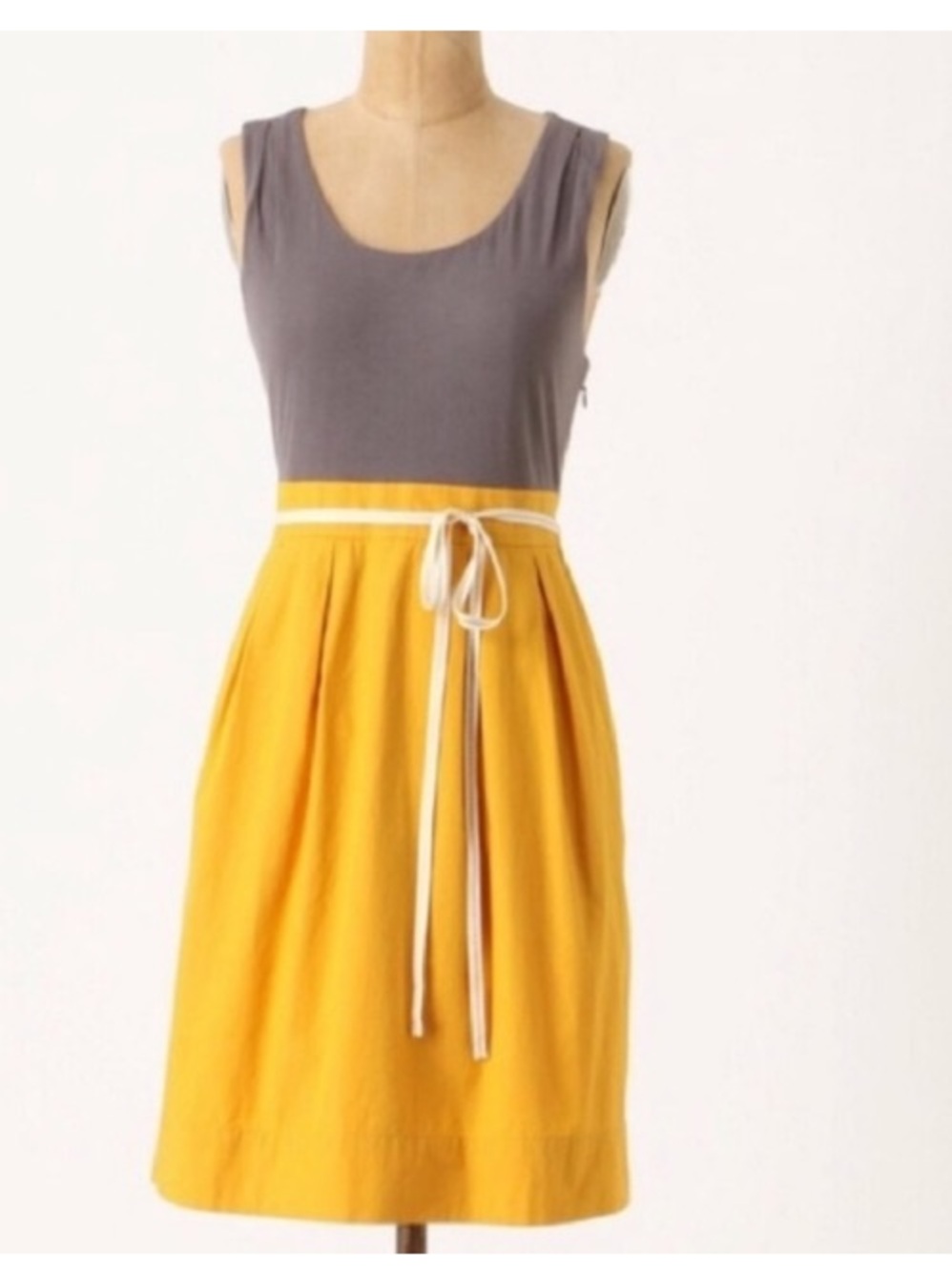 Maeve / Anthropologie  “In an Instant” Yellow and gray dress